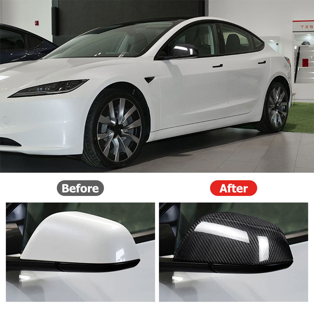 Carbon Fibre Rear View Mirror Covers For Model 3(2024-2026) - Image 5