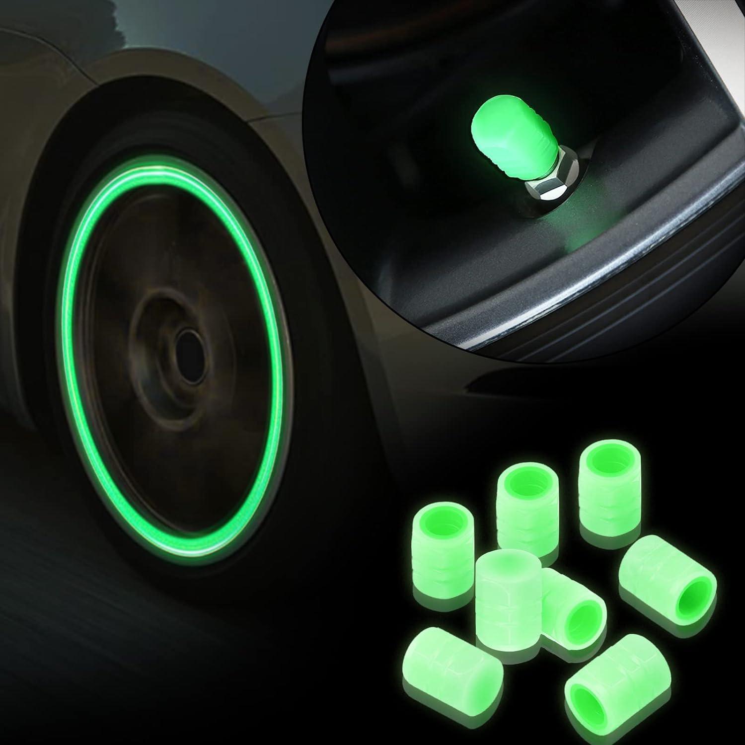 Luminous Tyre Valve Stem Caps (Green)