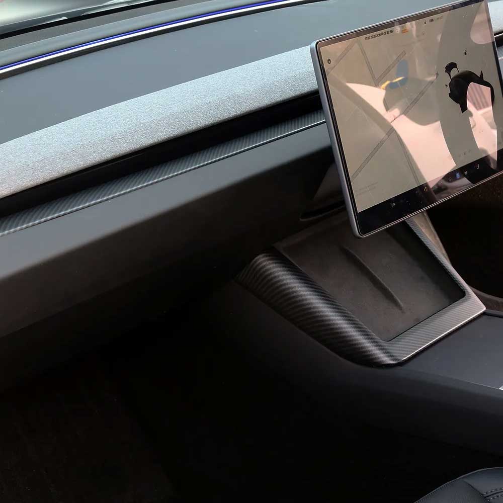 Real Carbon Fibre Wireless Phone Charger Surround For Model 3(2024-2026)/Model Y(2025-2026) - Image 5