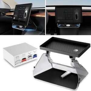 2in1 Magnetic Center Console Screen Storage Tray For Model 3(2021-2023)/Model Y(2022-2024)
